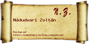 Nádudvari Zoltán névjegykártya