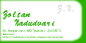 zoltan nadudvari business card